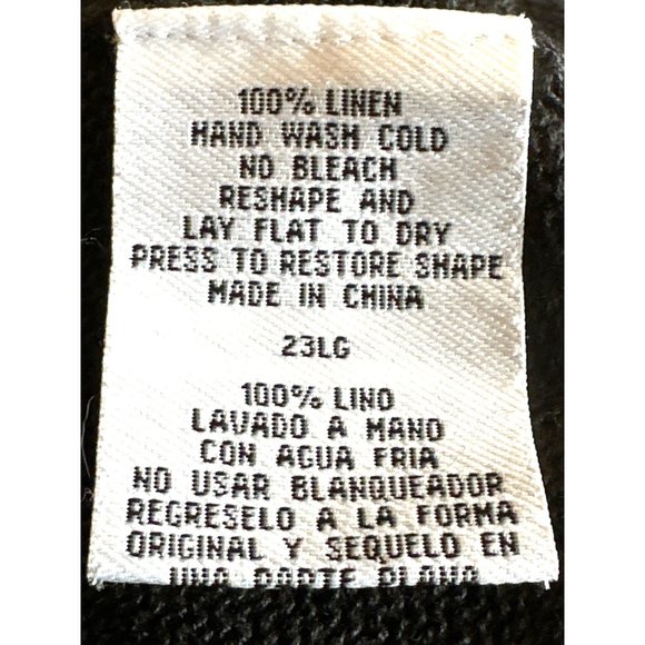 Eileen Fisher Open Front Black Cardigan Sweater Weaved Linen Size M - Picture 6 of 7